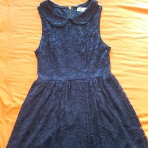 Lighly worn girls navy blue party dress